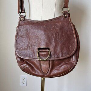 Frye Lucy Flap Crossbody Bag Cognac
